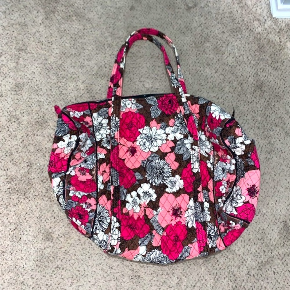 Large floral duffel bag